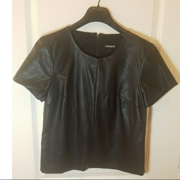 Express Tops - Express Faux Leather Top